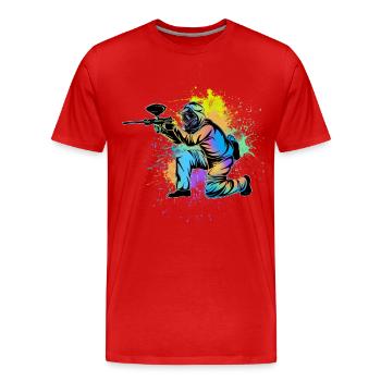 Paintball - Männer Premium Bio T-Shirt - Rot - Vorne - Damien (186cm)