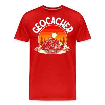 Geocacher Geocache Geocaching - Männer Premium Bio T-Shirt - Rot - Vorne - Damien (186cm)