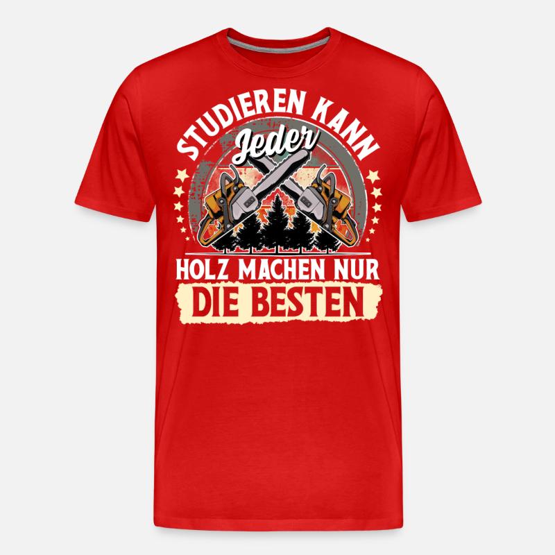 Holzfäller - Männer Premium Bio T-Shirt - Rot