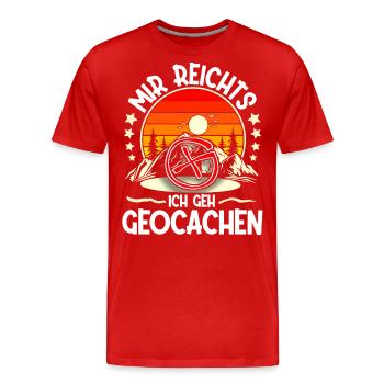 Geocaching Geocacher Geocache - Männer Premium Bio T-Shirt - Rot - Vorne - Damien (186cm)