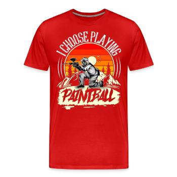 Paintball - Männer Premium Bio T-Shirt - Rot - Vorne - Damien (186cm)