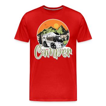 Camping Camper Campen - Männer Premium Bio T-Shirt - Rot - Vorne - Damien (186cm)