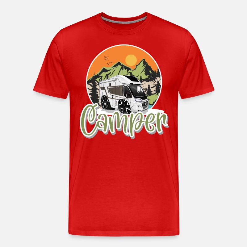 Camping Camper Campen - Männer Premium Bio T-Shirt - Rot