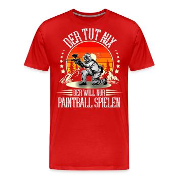 Paintball - Männer Premium Bio T-Shirt - Rot - Vorne - Damien (186cm)