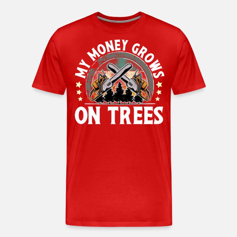 Holzfäller - Männer Premium Bio T-Shirt - Rot