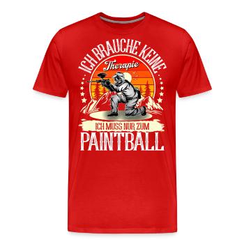 Paintball - Männer Premium Bio T-Shirt - Rot - Vorne - Damien (186cm)
