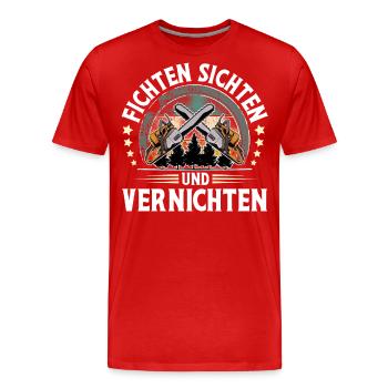 Holzfäller - Männer Premium Bio T-Shirt - Rot - Vorne - Damien (186cm)