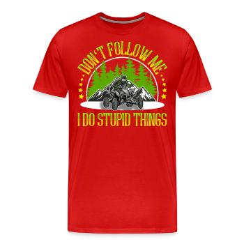 Quad ATV Offroad Quadfahrer - Männer Premium Bio T-Shirt - Rot - Vorne - Damien (186cm)