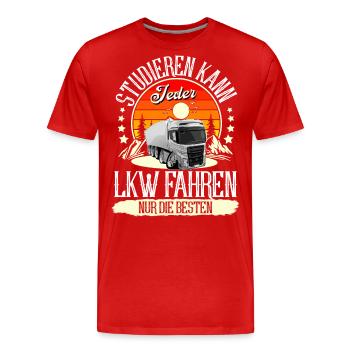LKW Fahrer - Männer Premium Bio T-Shirt - Rot - Vorne - Damien (186cm)