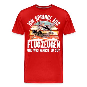 Fallschirmspringer Fallschirmspringen Fallschirm - Männer Premium Bio T-Shirt - Rot - Vorne - Damien (186cm)