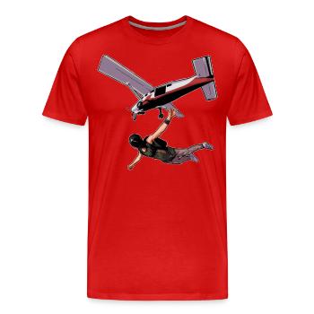 Skydiving Parachuting Parachute - Men's Premium Organic T-Shirt - red - Front - Damien (186cm)