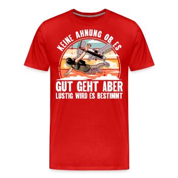 Fallschirmspringer Fallschirmspringen Fallschirm - Männer Premium Bio T-Shirt - Rot - Vorne - Damien (186cm)