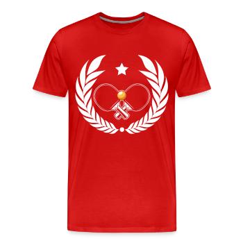 Tischtennis - Männer Premium Bio T-Shirt - Rot - Vorne - Damien (186cm)