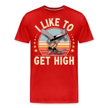 Fallschirmspringer Fallschirmspringen Fallschirm - Männer Premium Bio T-Shirt - Rot - Vorne - Damien (186cm)