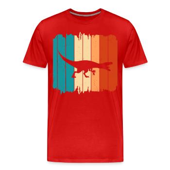 Dino Dinosaure vélociraptor - T-shirt bio Premium Homme - rouge - Devant - Damien (186cm)
