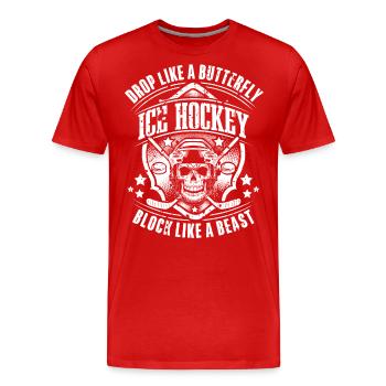 Eishockey Hockey sur glace - T-shirt bio Premium Homme - rouge - Devant - Damien (186cm)