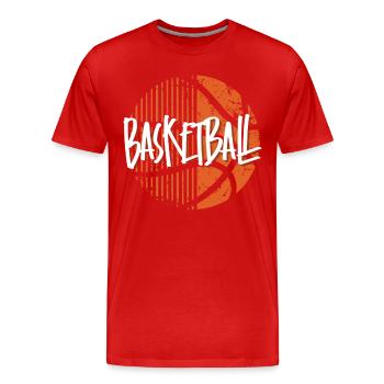 Joueurs de basket-ball - T-shirt bio Premium Homme - rouge - Devant - Damien (186cm)
