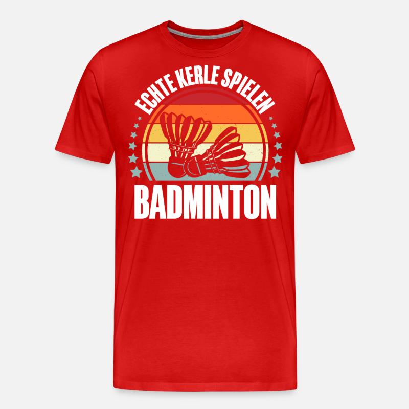 Badminton - Männer Premium Bio T-Shirt - Rot