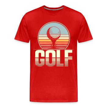 Golf Golfer - Männer Premium Bio T-Shirt - Rot - Vorne - Damien (186cm)