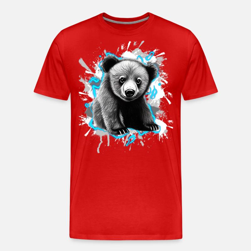 Bär - Männer Premium Bio T-Shirt - Rot