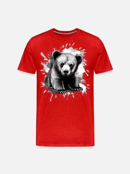Bear - Men's Premium Organic T-Shirt - red