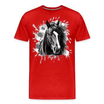 Cheval - T-shirt bio Premium Homme - rouge - Devant - Damien (186cm)