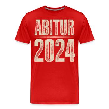 Abitur 2024 - Männer Premium Bio T-Shirt - Rot - Vorne - Damien (186cm)