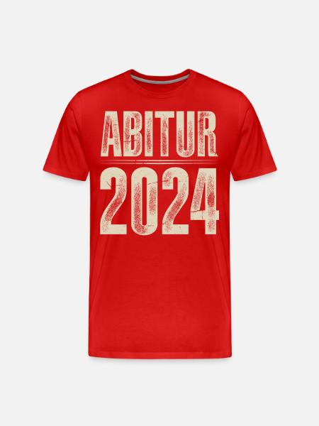 Abitur 2024 - Männer Premium Bio T-Shirt - Rot