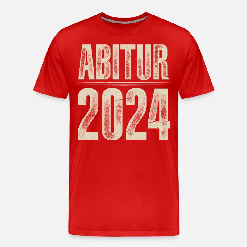 Abitur 2024 - Männer Premium Bio T-Shirt - Rot