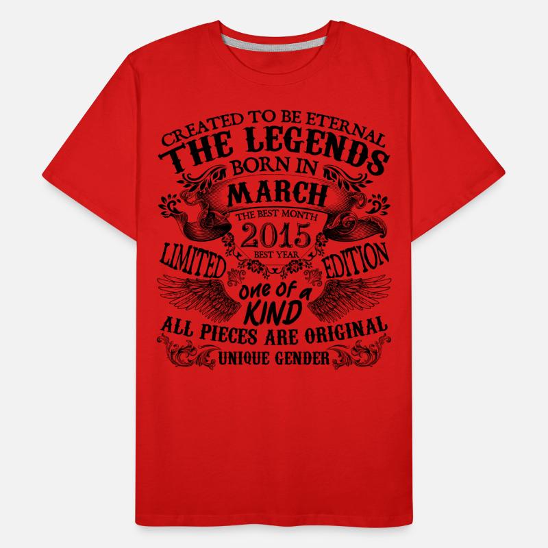 Anniversaire 2015 Mars 2015 né en Mars 2015 T-shirt bio Premium Homme