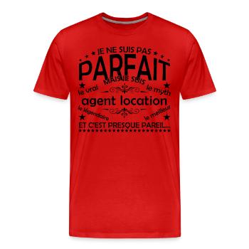 Gift Rental Agent Rental Agent The Real Agent - Men's Premium Organic T-Shirt - red - Front - Damien (186cm)