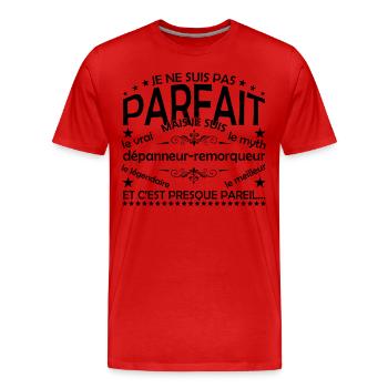 Marker-Notiz Geschenk-Marker Notiz-Marker - Männer Premium Bio T-Shirt - Rot - Vorne - Damien (186cm)