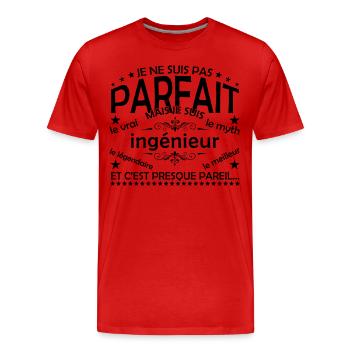 Ingenieur Geschenk Ingenieur Der echte Ingenieur - Männer Premium Bio T-Shirt - Rot - Vorne - Damien (186cm)