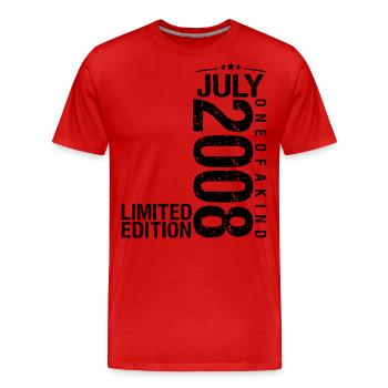 Anniversaire 2008 Juillet 2008 Juillet 2008 - T-shirt bio Premium Homme - rouge - Devant - Damien (186cm)