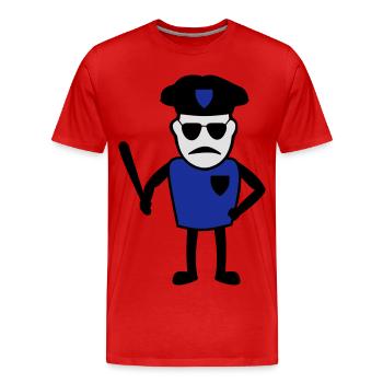 Policeman with truncheon - Men's Premium Organic T-Shirt - red - Front - Damien (186cm)