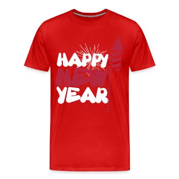 Happy new year - Männer Premium Bio T-Shirt - Rot - Vorne - Damien (186cm)