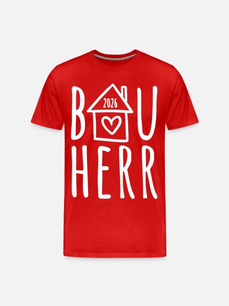 Bauherr 2026 - Männer Premium Bio T-Shirt - Rot