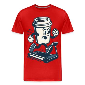 Koffeinhaltige Sprint Kaffeetasse - Männer Premium Bio T-Shirt - Rot - Vorne - Damien (186cm)