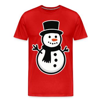 bonhomme de neige - T-shirt bio Premium Homme - rouge - Devant - Damien (186cm)