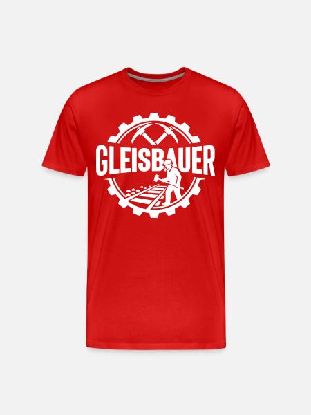 Track Builder Construction Site Railway - Men's Premium Organic T-Shirt - red