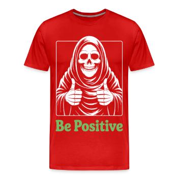 Soyez positif, Faucheuse - T-shirt bio Premium Homme - rouge - Devant - Damien (186cm)