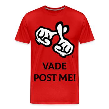 Vade Post Me ! (Croix / Bible / Religion / 2C) - T-shirt bio Premium Homme - rouge - Devant - Damien (186cm)
