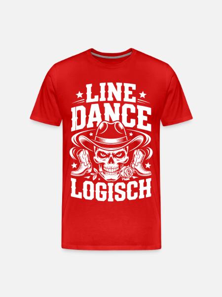 Line Dance Skull Cowboy - Men's Premium Organic T-Shirt - red