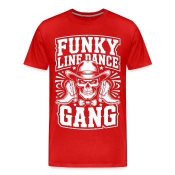 Funky Line-Dance Gang Skull - Men's Premium Organic T-Shirt - red - Front - Damien (186cm)