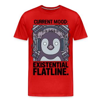 Aktuelle Stimmung Existenzielle Nulllinie - Männer Premium Bio T-Shirt - Rot - Vorne - Damien (186cm)