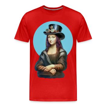 STEAM MONA - steam punk'n'roll - Men's Premium Organic T-Shirt - red - Front - Damien (186cm)