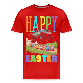 Frohe Ostern Süßer Osterhase Eiersuche Ostereier - Männer Premium Bio T-Shirt - Rot - Vorne - Damien (186cm)