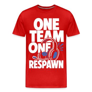 Casque de jeu One Team One Respawn - T-shirt bio Premium Homme - rouge - Devant - Damien (186cm)