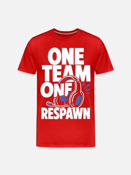 One Team One Respawn Gaming Headset - Men's Premium Organic T-Shirt - red