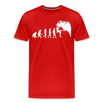 Rock Climbing Bouldering Wall Climber Evolution - Men's Premium Organic T-Shirt - red - Front - Damien (186cm)